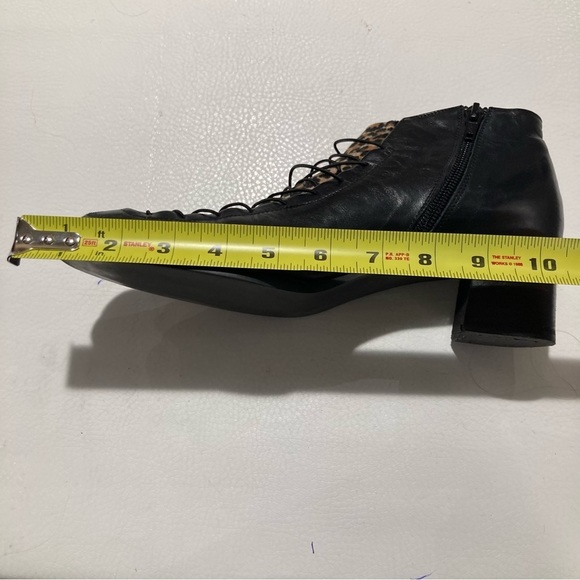 PROXY Sz 9.5 Leopard Print Elastic Top Square Heel Zipper Made In Spain Shoes - Picture 11 of 11